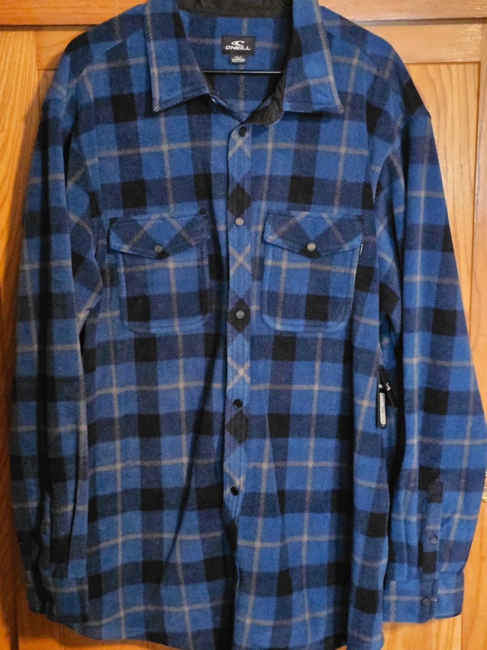 O'Neill Blue & Black Plaid Superfleece Jacket